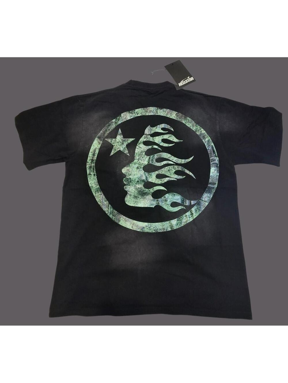 Hellstar Graphic Logo Tee Mens Med Black Green T-Shirt NWT